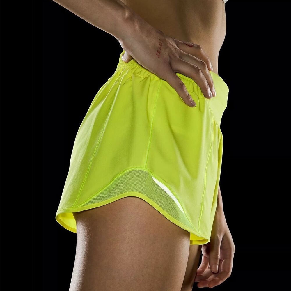 Highlight yellow LR 4” lululemon hotty hot